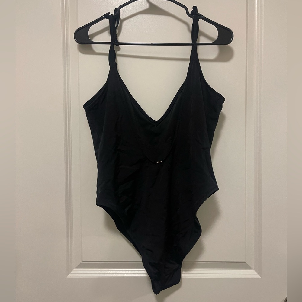 Black pink swimsuit